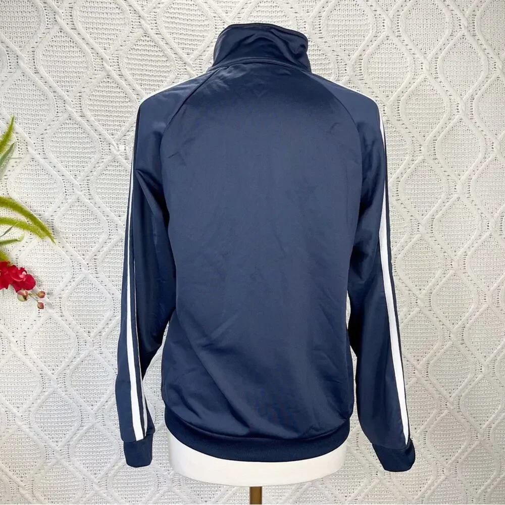 OLD NAVY | Navy Blue Raglan Long Sleeve Zip-Up 2 Striped Details‎ Sweatshirt